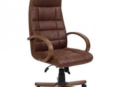 Chefsessel Braun Kunstleder gepolsterter Bürosessel Computerdrehsessel Neu